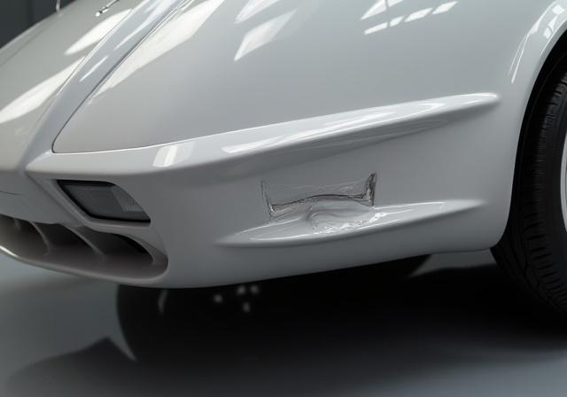 The car's side panel restored with no sign of damage