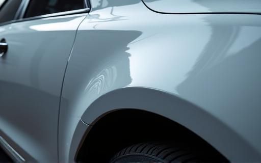 Close-up of a perfectly repaired car fender